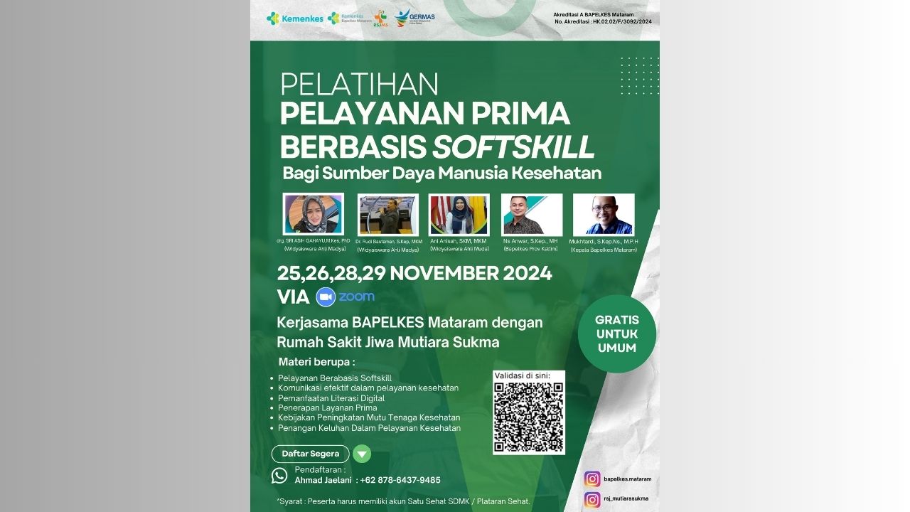 Pelatihan Pelayanan Prima Berbasis Softskill untuk SDM Kesehatan – GRATIS!