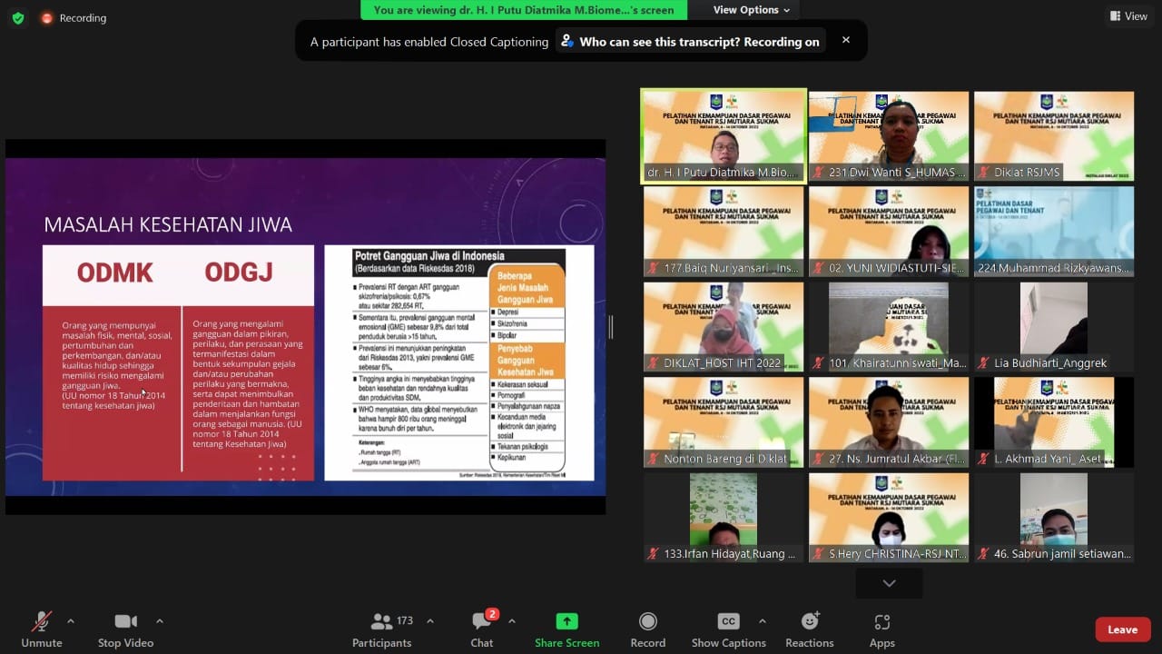 IHT KEMAMPUAN DASAR PEGAWAI RSJMS TAHUN 2022