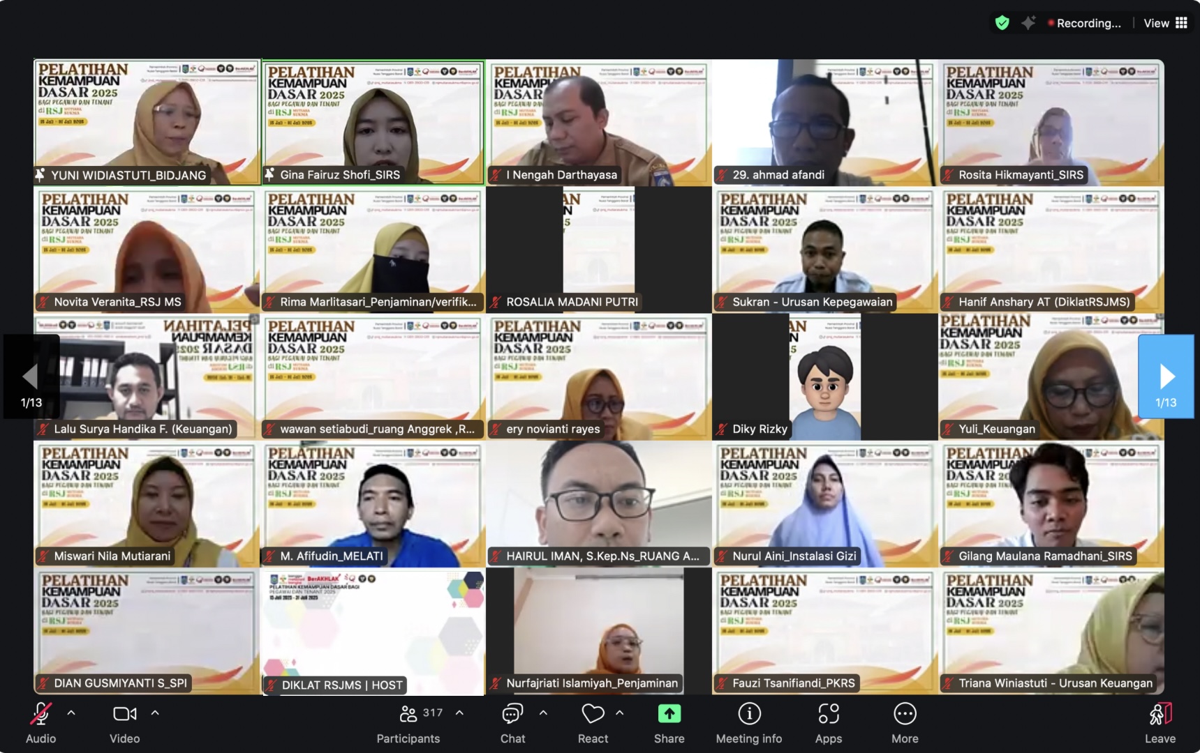 In House Training (IHT) RSJMS Hari Pertama