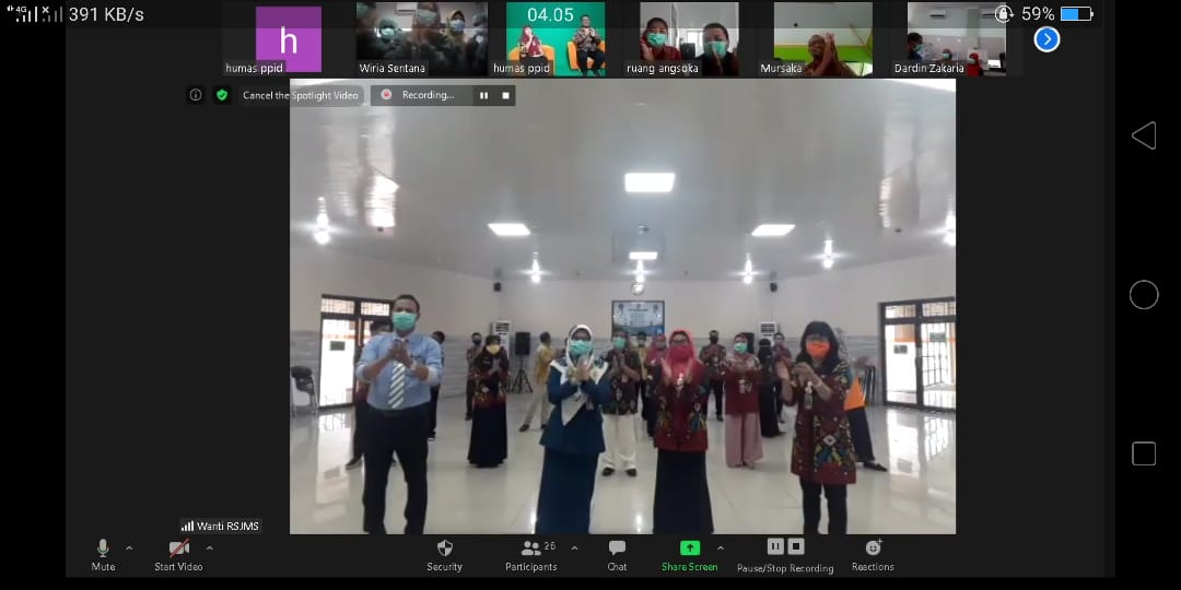 IKUTI SERUAN KEMENKES, SEMUA CHRSJMS TEPUK TANGAN SELAMA 56 DETIK