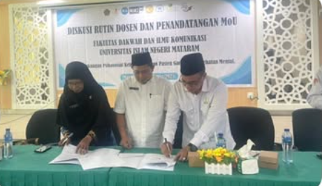 Penandatanganan MoU antara RS Mutiara Sukma dengan Program Studi Bimbingan Konseling Islam (BKI) Fakultas Dakwah dan Ilmu Komunikasi (FDIK) Universitas Islam Negeri Mataram