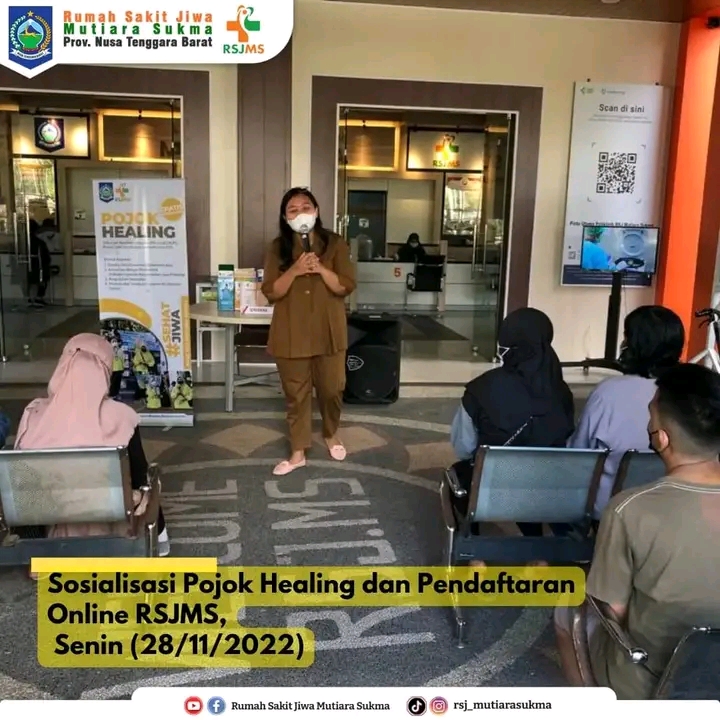 SOSIALISASI POJOK HEALING DAN PENDAFTARAN ONLINE