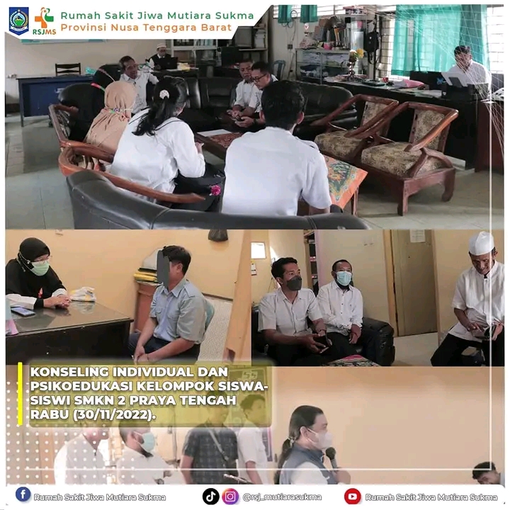 KONSELING INDIVIDUAL DAN PSIKOEDUKASI KELOMPOK SISWA SISWI SMKN 2 PRAYA TENGAH