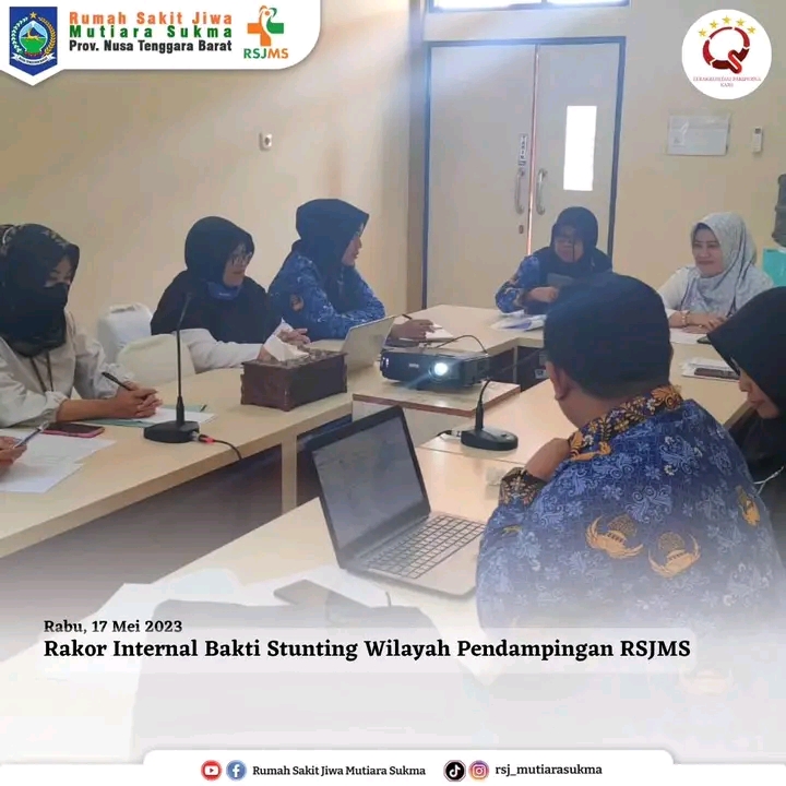 KOMITMEN DALAM PENURUNAN STUNTING DI KECAMATAN LINGSAR , RSJMS SELENGGARAKAN RAKOR INTERNAL