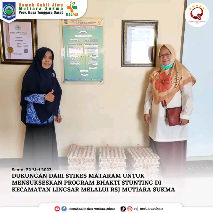 DUKUNGAN DARI MITRA RSJ MUTIARA SUKMA DALAM RANGKA MENSUKSESKAN PROGRAM BHAKTI STUNTING DI KECAMATAN LINGSAR