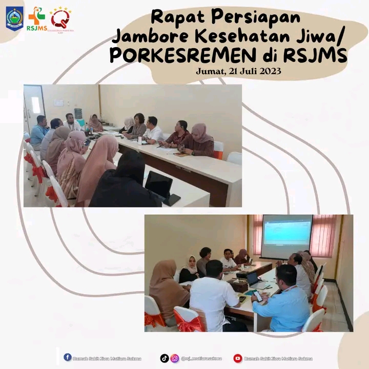 RAPAT PERSIAPAN JAMBORE KESEHATAN JIWA / PORKESREMEN DI RSJMS