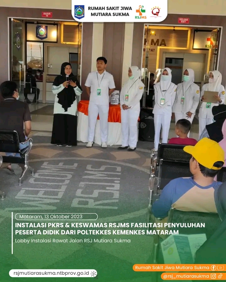 INSTALASI PKRS & KESWAMAS FASILITASI PENYULUHAN PESERTA DIDIK DARI POLTEKKES KEMENKES MATARAM