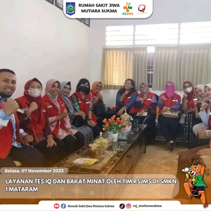 LAYANAN TES IQ DAN BAKAT MINAT OLEH TIM RSJMS DI SMKN 1 MATARAM