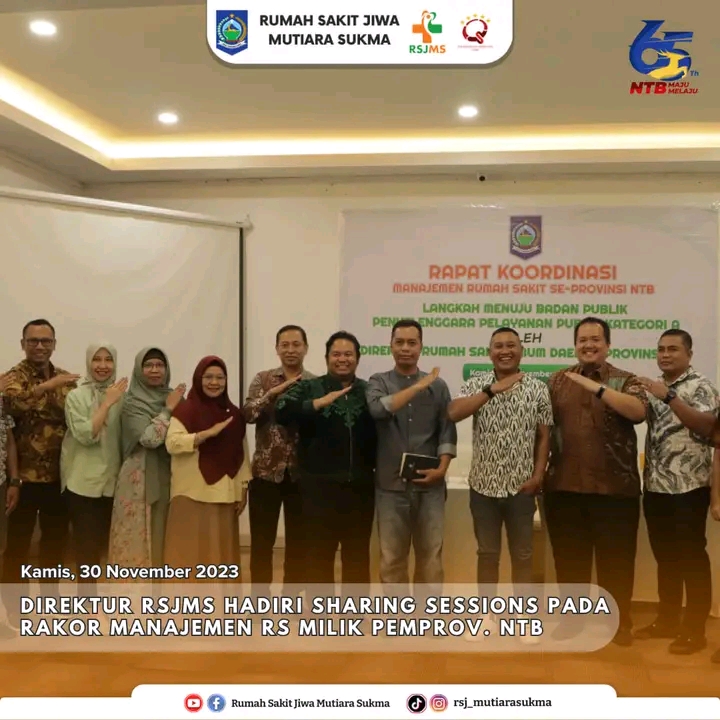DIREKTUR RSJMS HADIRI SHARING SESSION PADA RAKOR MANAJEMEN RS MILIK PEMPROV NTB