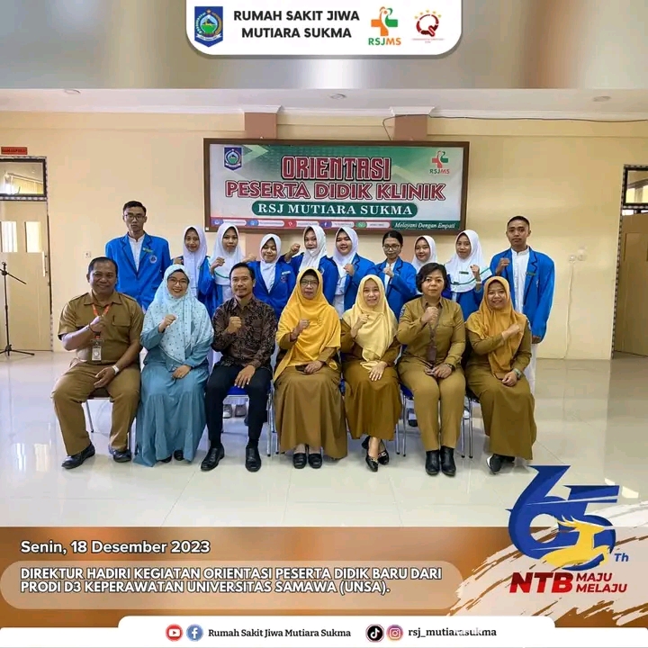 DIREKTUR HADIRI KEGIATAN ORIENTASI PESERTA DIDIK BARU DARI PRODI D3 KEPERAWATAN UNIVERSITAS SAMAWA ( UNSA )