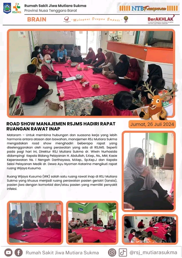 ROAD SHOW MANAJEMEN RSJMS HADIRI RAPAT RUANGAN RAWAT INAP