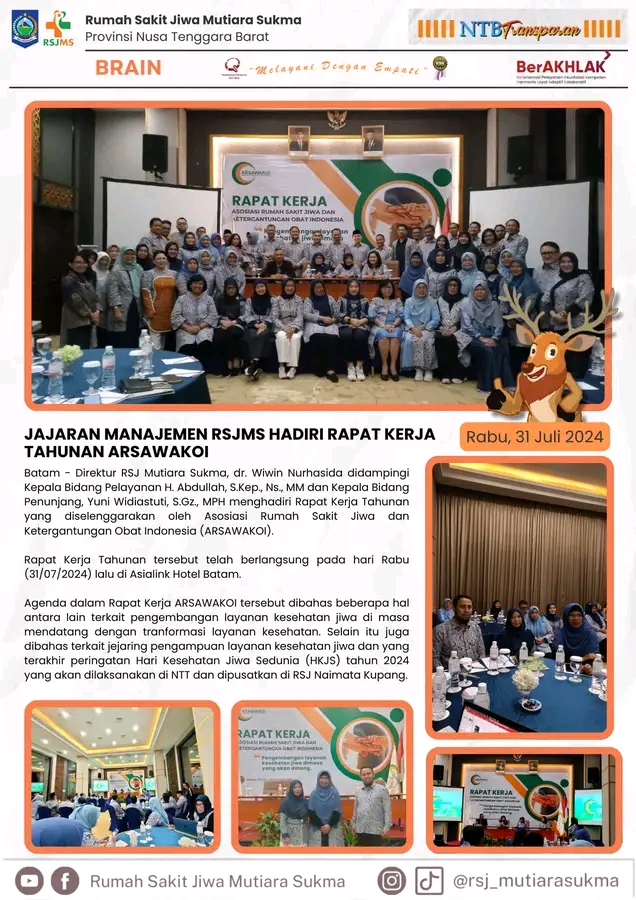 JAJARAN MANAJEMEN RSJMS HADIRI RAPAT KERJA TAHUNAN ARSAWAKOI